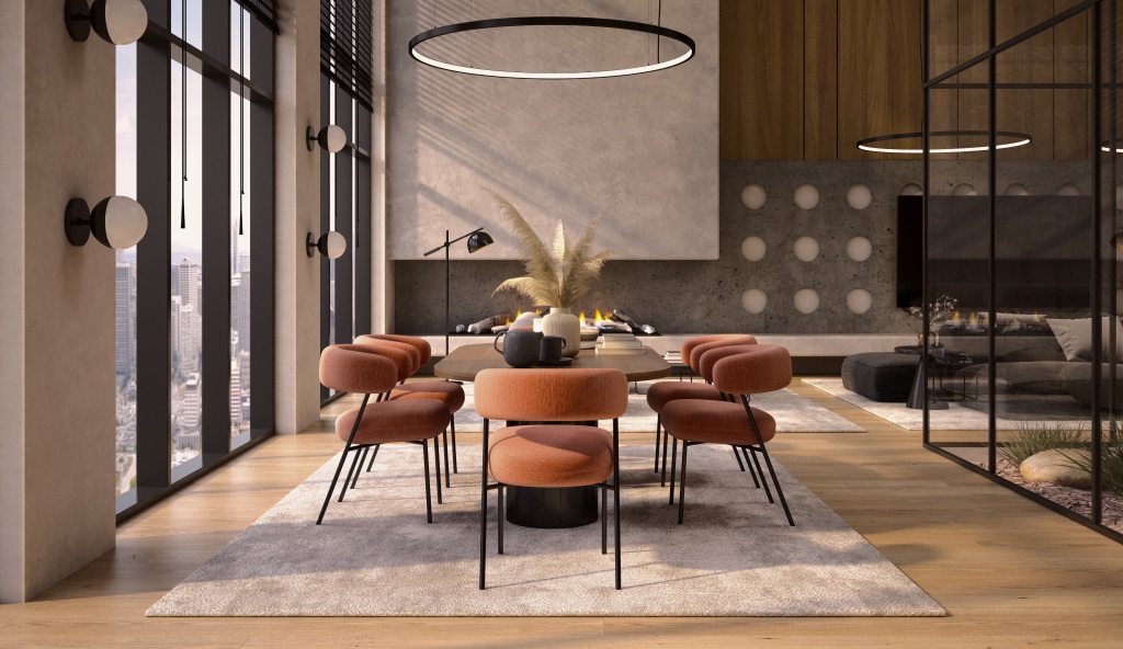 Wnętrze apartamentu z jadalnią