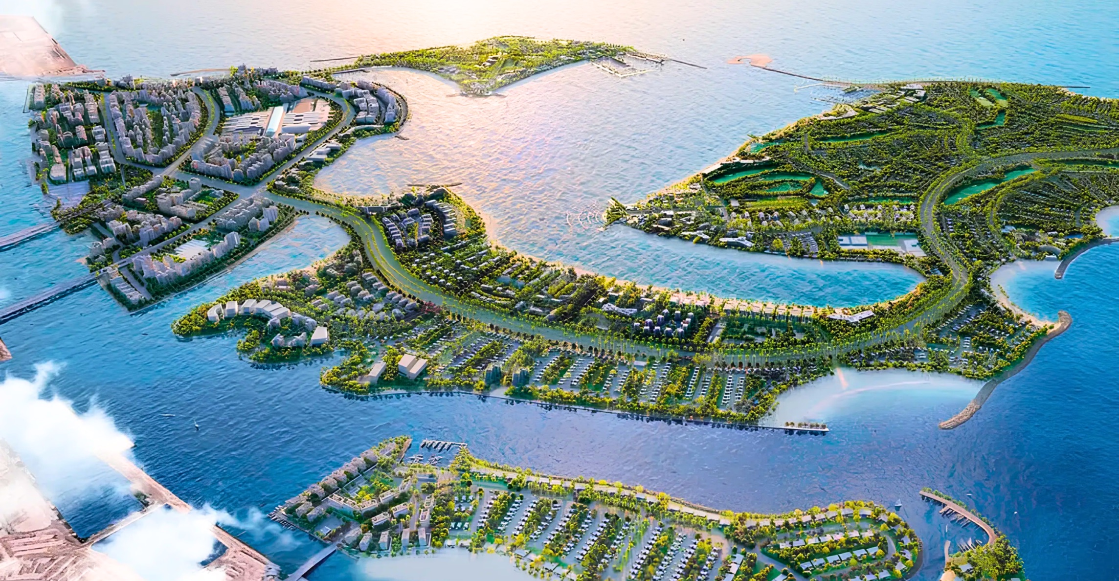 Dubai Islands — wybrzeże i mariny